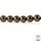 Perles semi précieuses en agate - Rondes/10 mm - Noir Brillant - Grade AB