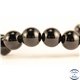 Perles semi précieuses en agate - Rondes/10 mm - Noir Brillant - Grade AB