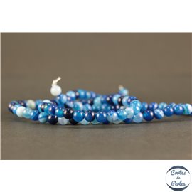Perles en agate bleue marine - Rondes/4mm