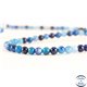 Perles semi précieuses en Agate - Rondes/4 mm - Bleu Marine