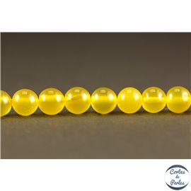 Perles semi précieuses en Agate - Rondes/6 mm - Jaune Canari