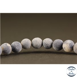 Perles semi précieuses en Agate - Rondes/6 mm - Gris bleuté