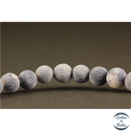 Perles semi précieuses en Agate - Rondes/6 mm - Gris bleuté