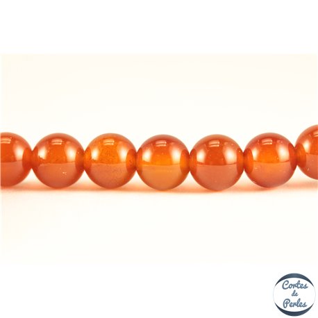 Perles semi précieuses en agate cornaline - Rondes/6 mm - Dark Orange
