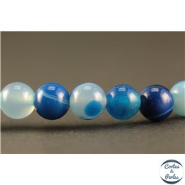 Perles semi précieuses en Agate - Rondes/6 mm - Bleu Océan