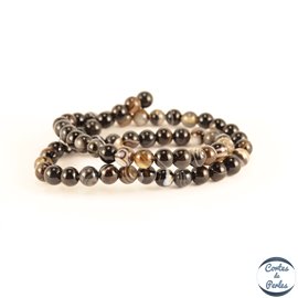 Perles en agate noire - Rondes/6mm