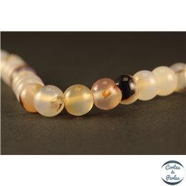 Perles semi précieuses en Agate - Rondes/6 mm - Gris