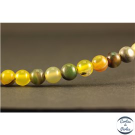 Perles semi précieuses en Agate - Rondes/6 mm - Vert Jaune