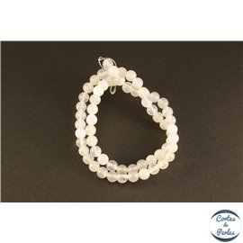 Perles en agate blanc foggy - Rondes/6mm