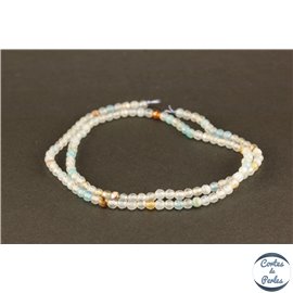 Perles semi précieuses en Agate - Rondes/3 mm - Aquamarine