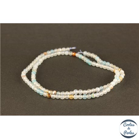 Perles semi précieuses en Agate - Rondes/3 mm - Aquamarine