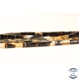 Perles semi précieuses en Agate - Tube/3 mm - Noir