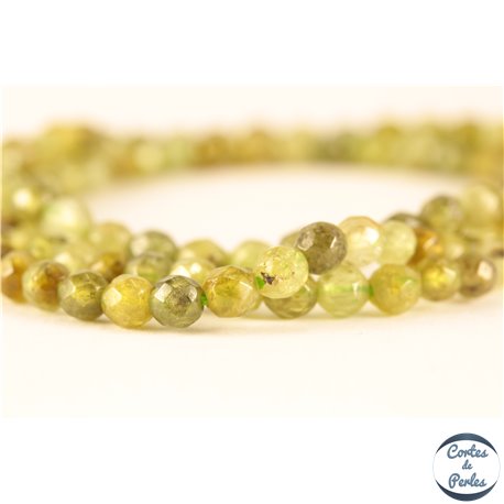 Perles semi précieuses en Grenat Vert - Ronde/3 mm