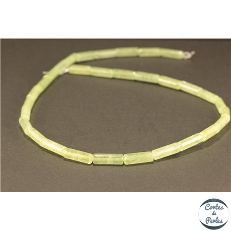 Perles semi précieuses en serpentine bowenite - Tube/5 mm - Vert Pâle