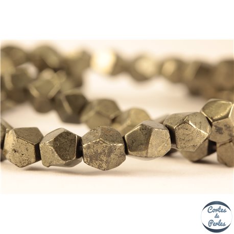 Perles semi précieuses en Pyrite - Pépite/5-6 mm