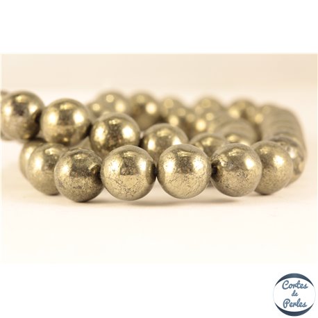 Perles en pyrite - Rondes/10mm - Grade AB