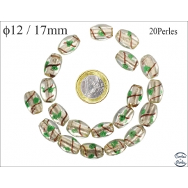 Perles de Venise - Ovale/12 mm - Vert