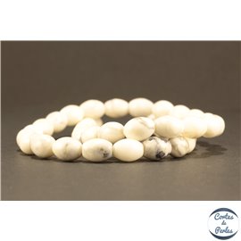 Perles semi précieuses en Howlite - Olive/8 mm