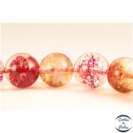 Perles en cristal crack corail - Rondes/10mm