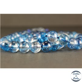 Perles semi précieuses en Cristal Crack - Ronde/8 mm - Bleu Ciel