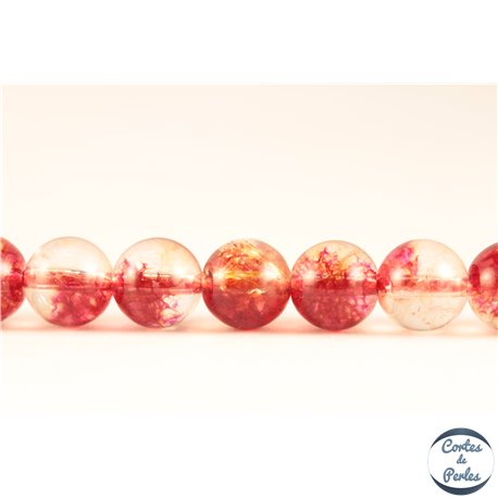 Perles semi précieuses en Cristal Crack - Ronde/8 mm - Corail