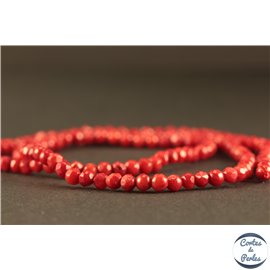 Perles semi précieuses en Corail - Ronde/3 mm - Dark Red
