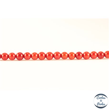 Perles semi précieuses en Corail - Ronde/4 mm - Dark Red