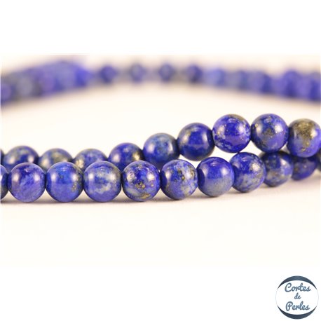 Perles semi précieuses en Lapis Lazuli - Ronde/4 mm - Grade A