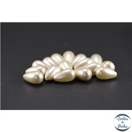 Lot de 4 paires de boucles d'oreilles en perles style Majorque - Gouttes/10 mm - Cream