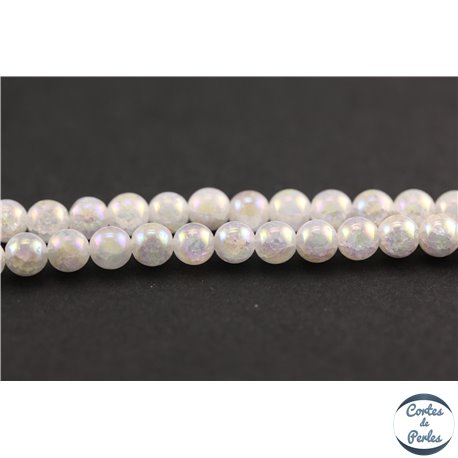 Perles semi précieuses en cristal crack - Rondes/5 mm - Transparent nacré