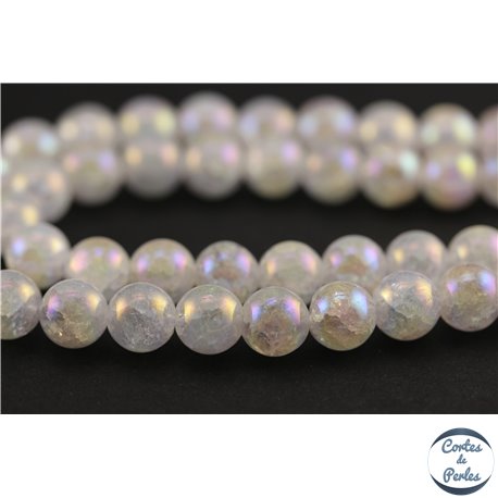 Perles semi précieuses en cristal crack - Rondes/9 mm - Transparent nacré