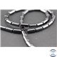 Perles semi précieuses en hématite synthétique - Tubes/4 mm - Noir brillant