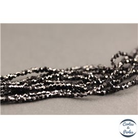 Perles en verre - Toupies/2 mm - Noir brillant