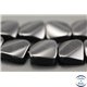 Perles semi précieuses en obsidienne - Carrées/16 mm - Noir brillant