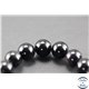 Perles semi précieuses en obsidienne - Rondes/10 mm - Noir brillant