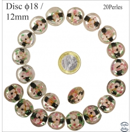 Perles de Venise - Ronde/18 mm - Noir