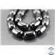 Perles semi précieuses en obsidienne - Tonneaux/8 mm - Noir brillant