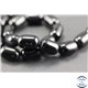 Perles semi précieuses en obsidienne - Tonneaux/8 mm - Noir brillant