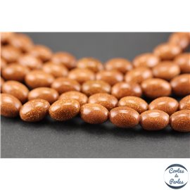 Perles semi précieuses en goldsand stone - Olives/6 mm - Orange doré