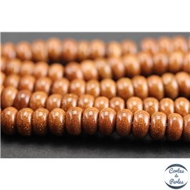 Perles semi précieuses en goldsand stone - Roues/8 mm - Orange doré