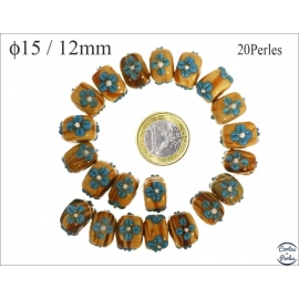 Perles de Venise - Roue/15 mm - Jaune