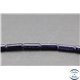 Perles semi précieuses en goldsand stone - Tubes/4 mm - Bleu nuit
