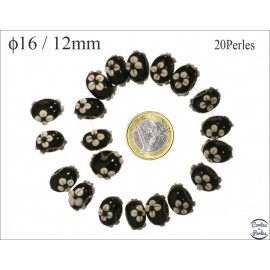 Perles de Venise - Roue/15 mm - Noir