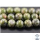 Perles semi précieuses en unakite - Rondes/10 mm - Vert rose