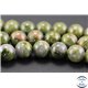 Perles semi précieuses en unakite - Rondes/10 mm - Vert rose