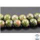 Perles semi précieuses en unakite - Rondes/10 mm - Vert rose