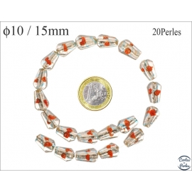 Perles de Venise Tubes - Cône/10 mm - Rouge
