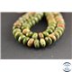 Perles semi précieuses en unakite - Roues/7 mm - Vert rose