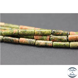 Perles en unakite - Tubes/4mm