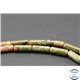 Perles semi précieuses en unakite - Tubes/4 mm - Vert rose